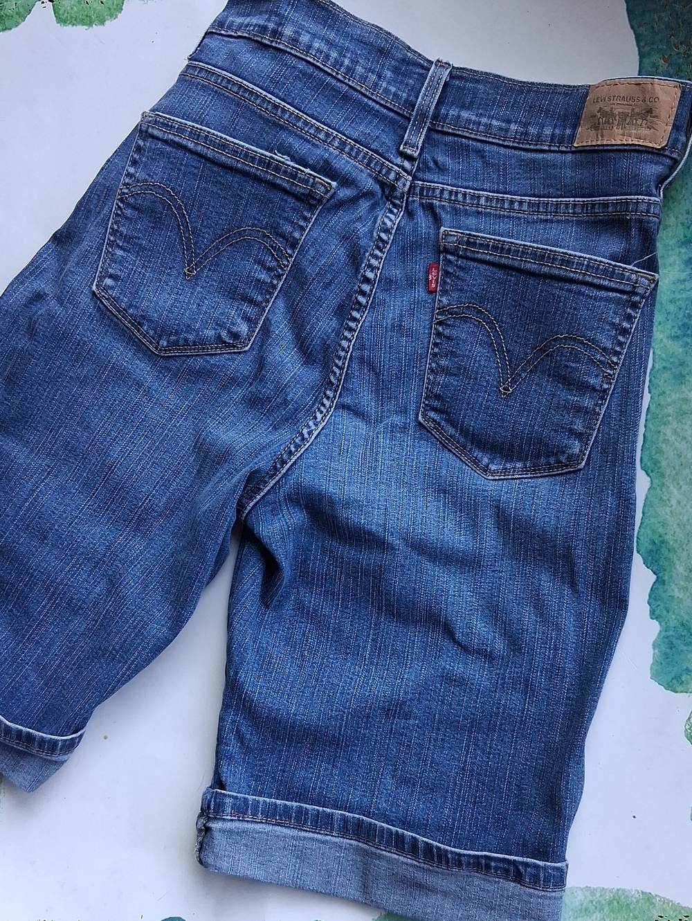 Levi's Blue Denim Slimming Jeans with Contrast Stitching